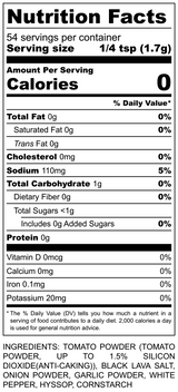 Passover- Nutrition Label - Vertical