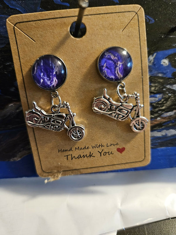 Motorcycle earrings