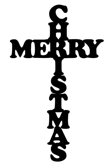 Merry Christmas Cross Holiday Sign