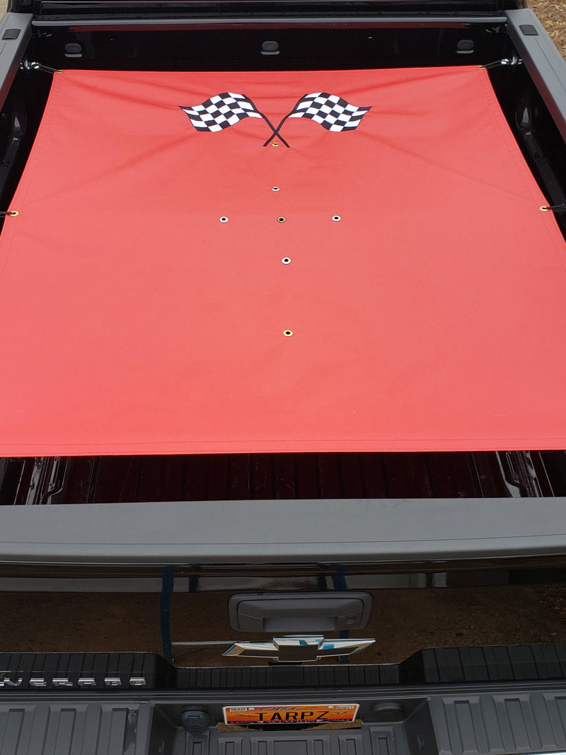 Checkered Flag Embroidered Tonneau Cover - Standard Bed 6' 6" - GM