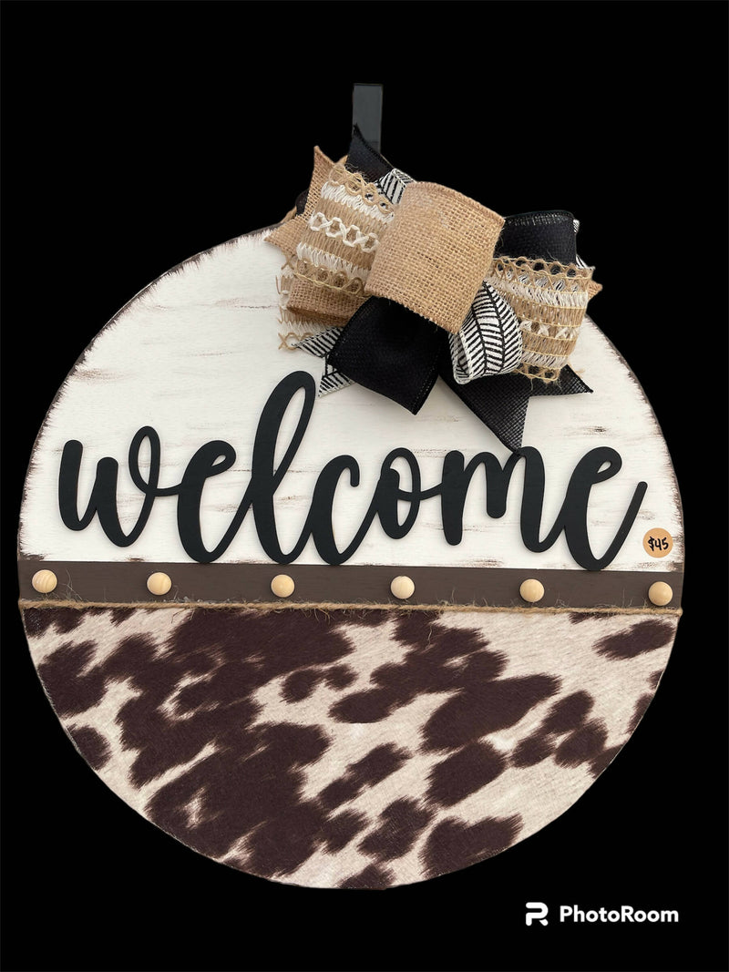 Cow print welcome