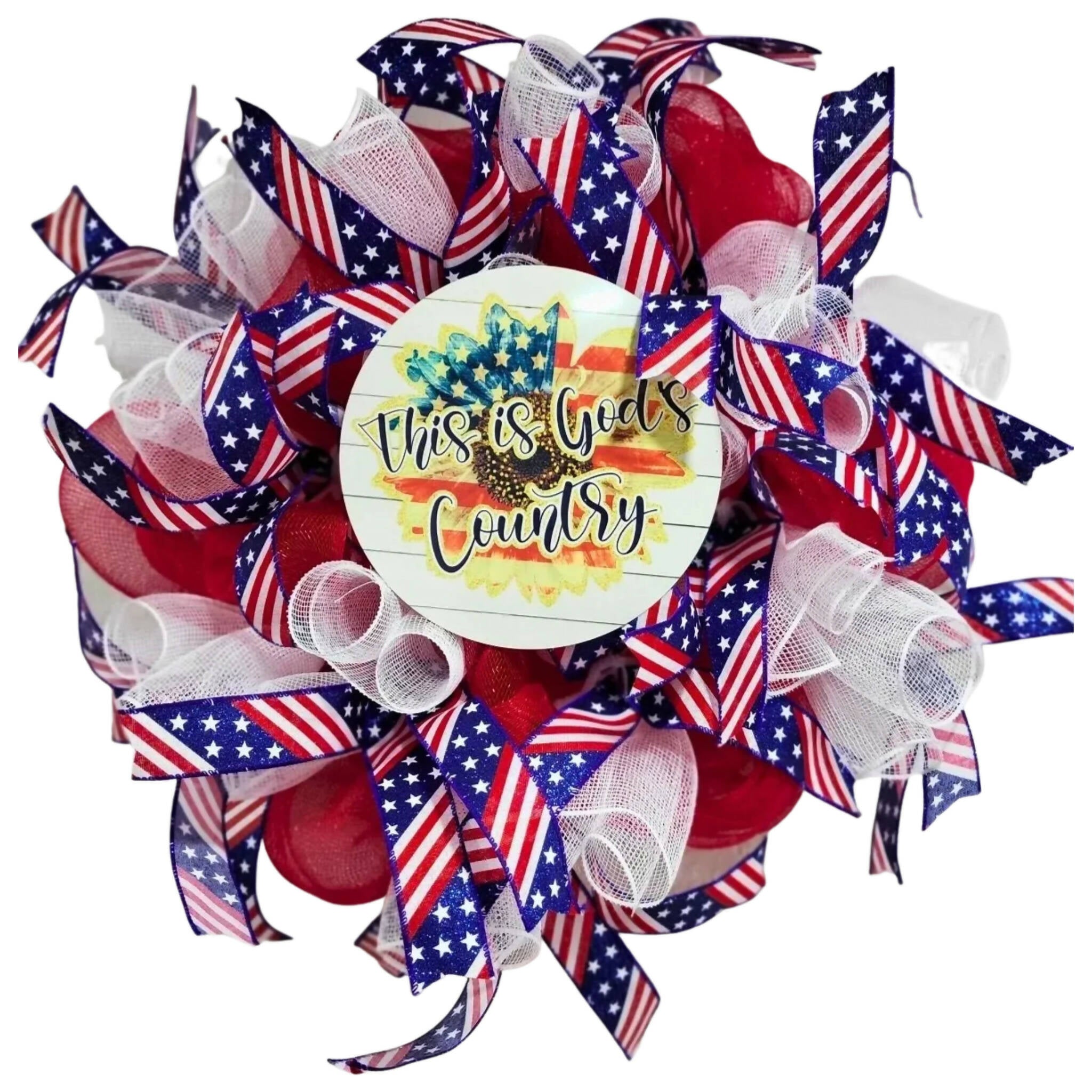 This is God's Country Deco Mesh Wreath – Made in Oklahoma Net