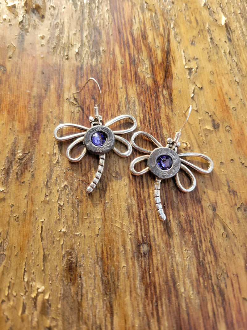 earrings dragonfly with steel guncasings